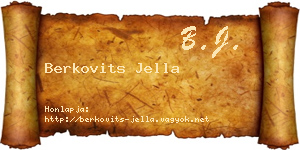 Berkovits Jella névjegykártya